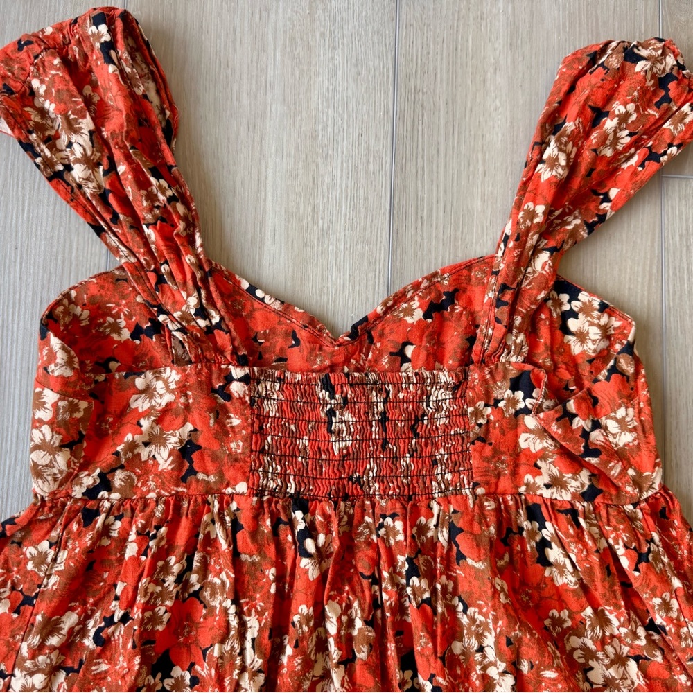 Free People floral Pattern Play Mini Dress M EUC Boho Flowy flirty - Picture 13 of 15